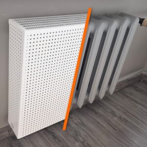 Osłony typu A na grzejnik o rozstawie żeberek co 8 cm podejście prawe