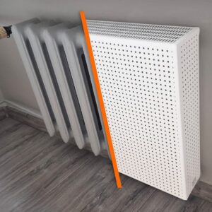 Osłony typu A na grzejnik o rozstawie żeberek co 8 cm podejście lewe